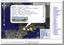 Copie écran - Carte des installations